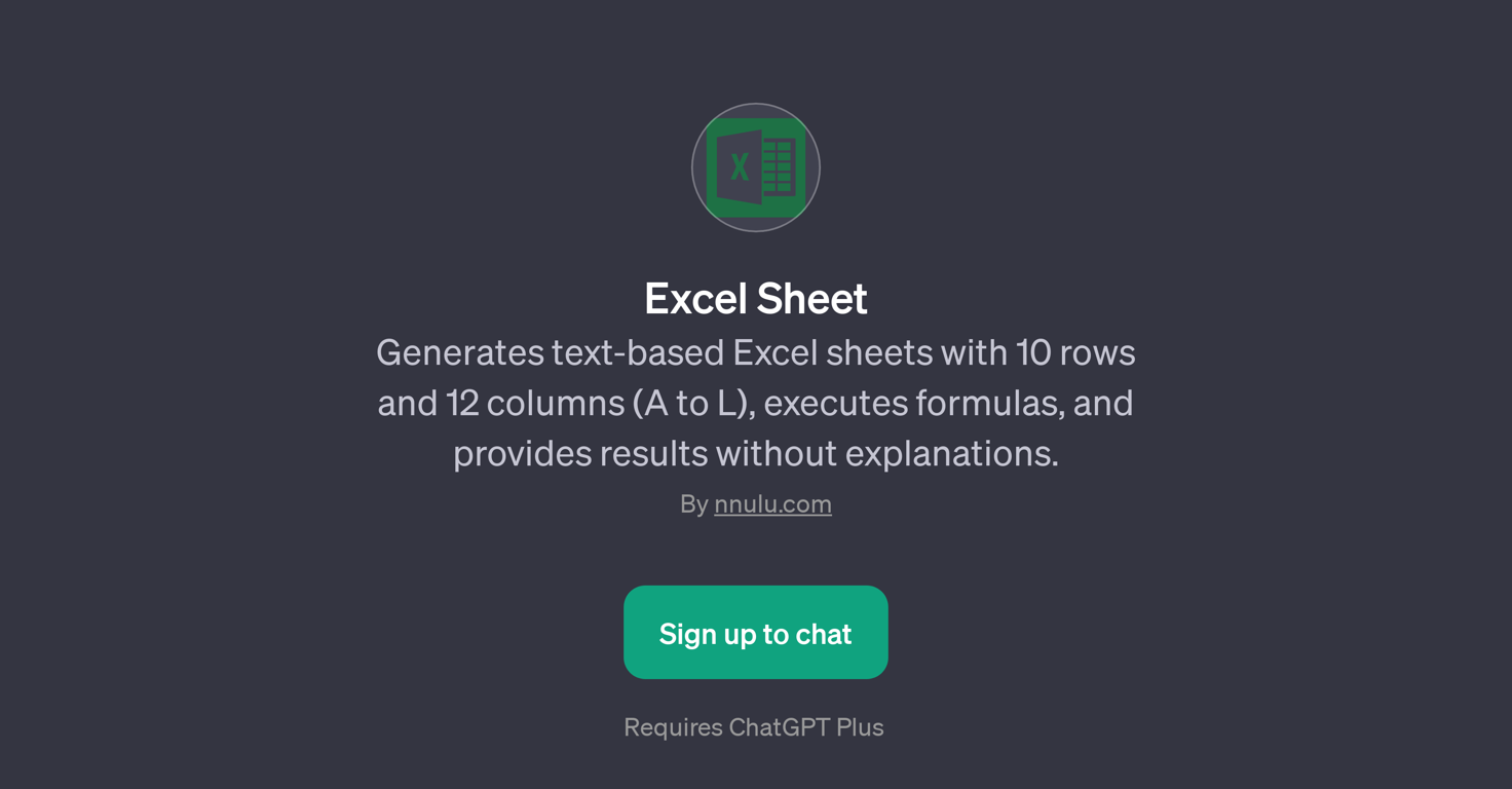 Excel Sheet GPT website