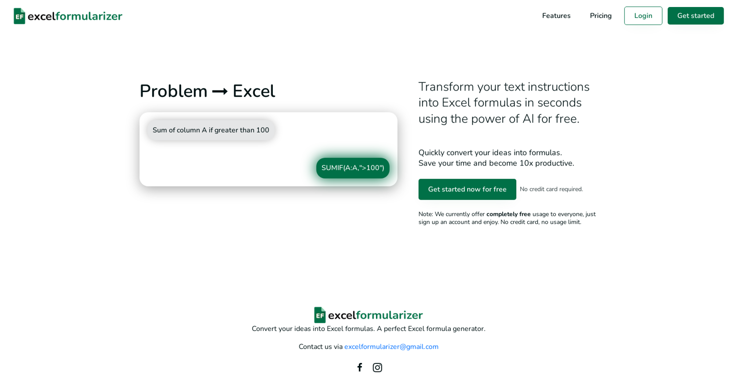 Excelformularizer website