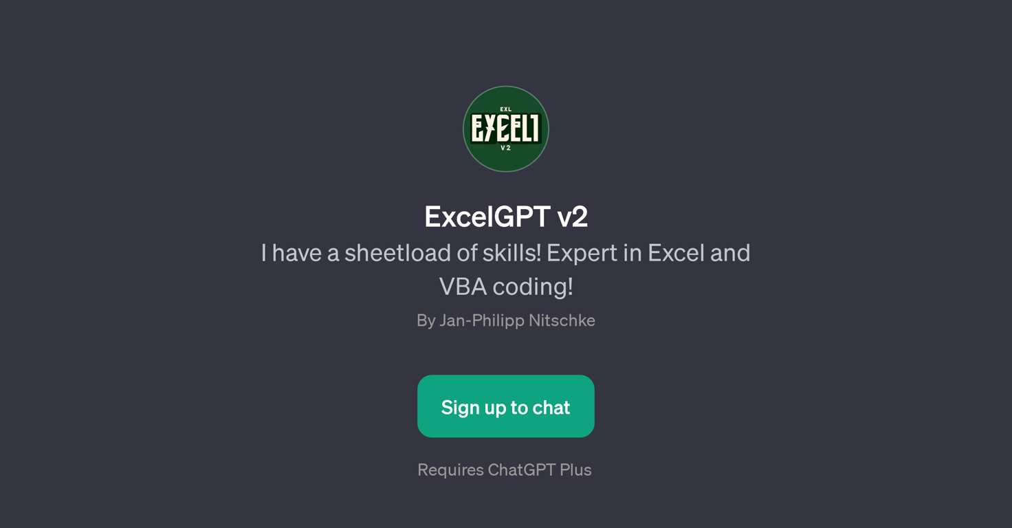 ExcelGPT v2 website