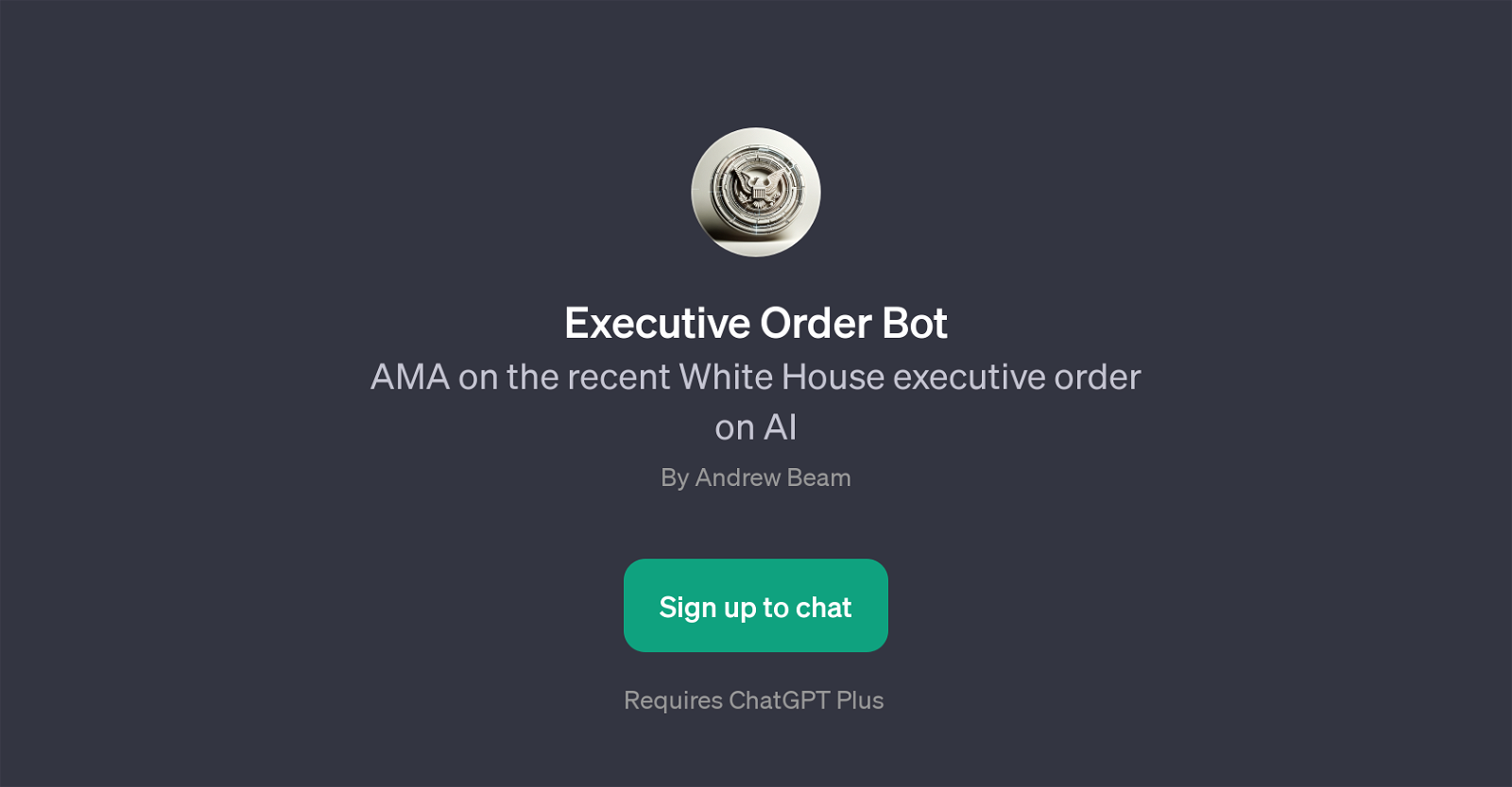 Executive Order Bot website