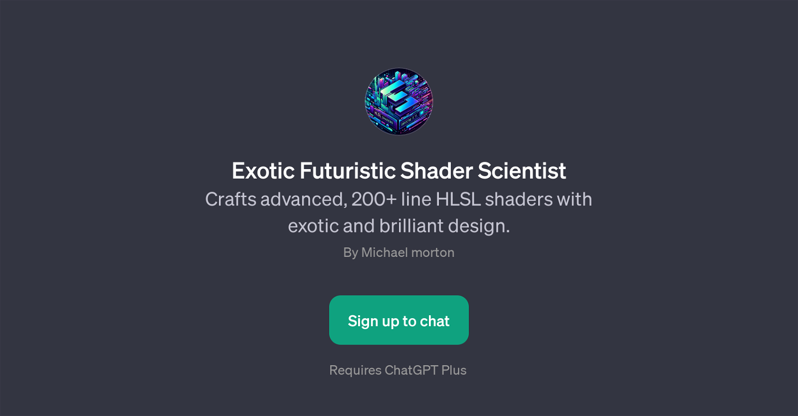 Exotic Futuristic Shader Scientist website