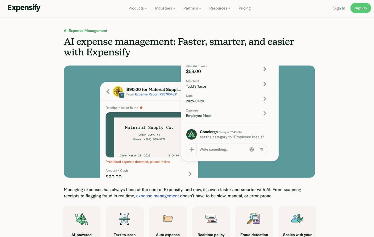 Expensify website