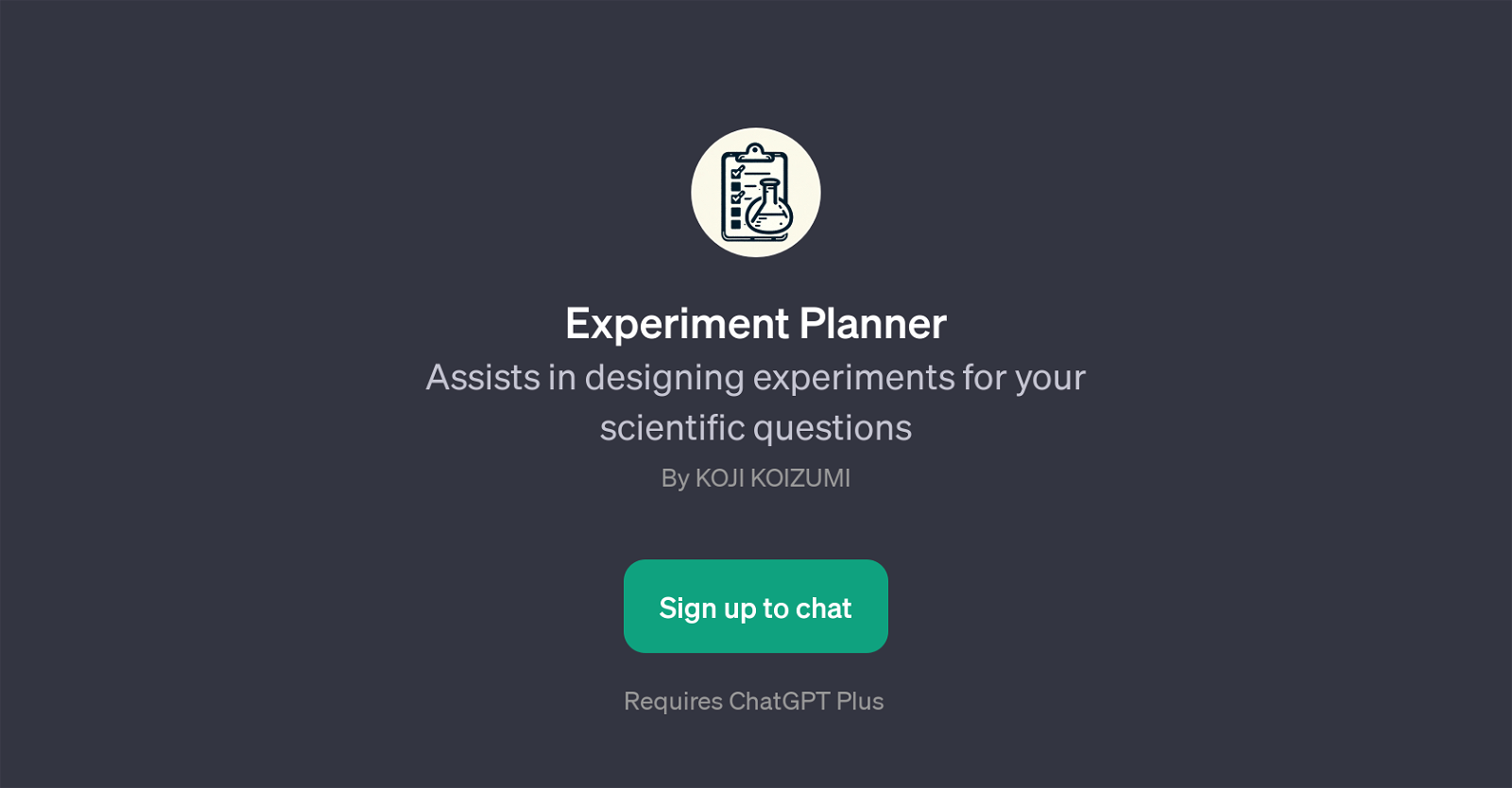 Experiment Planner website