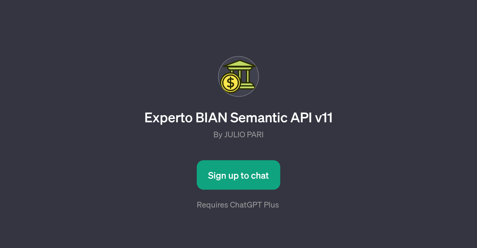 Experto BIAN Semantic API v11 website