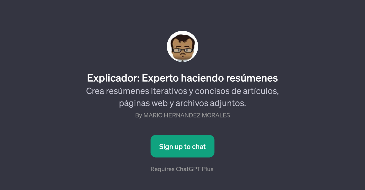 Explicador: Experto haciendo resmenes website