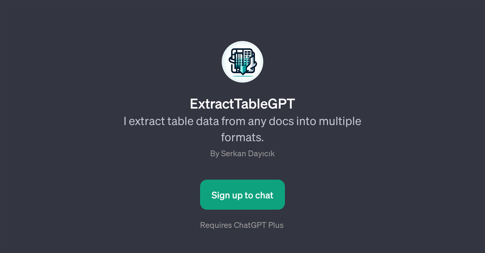 ExtractTableGPT website