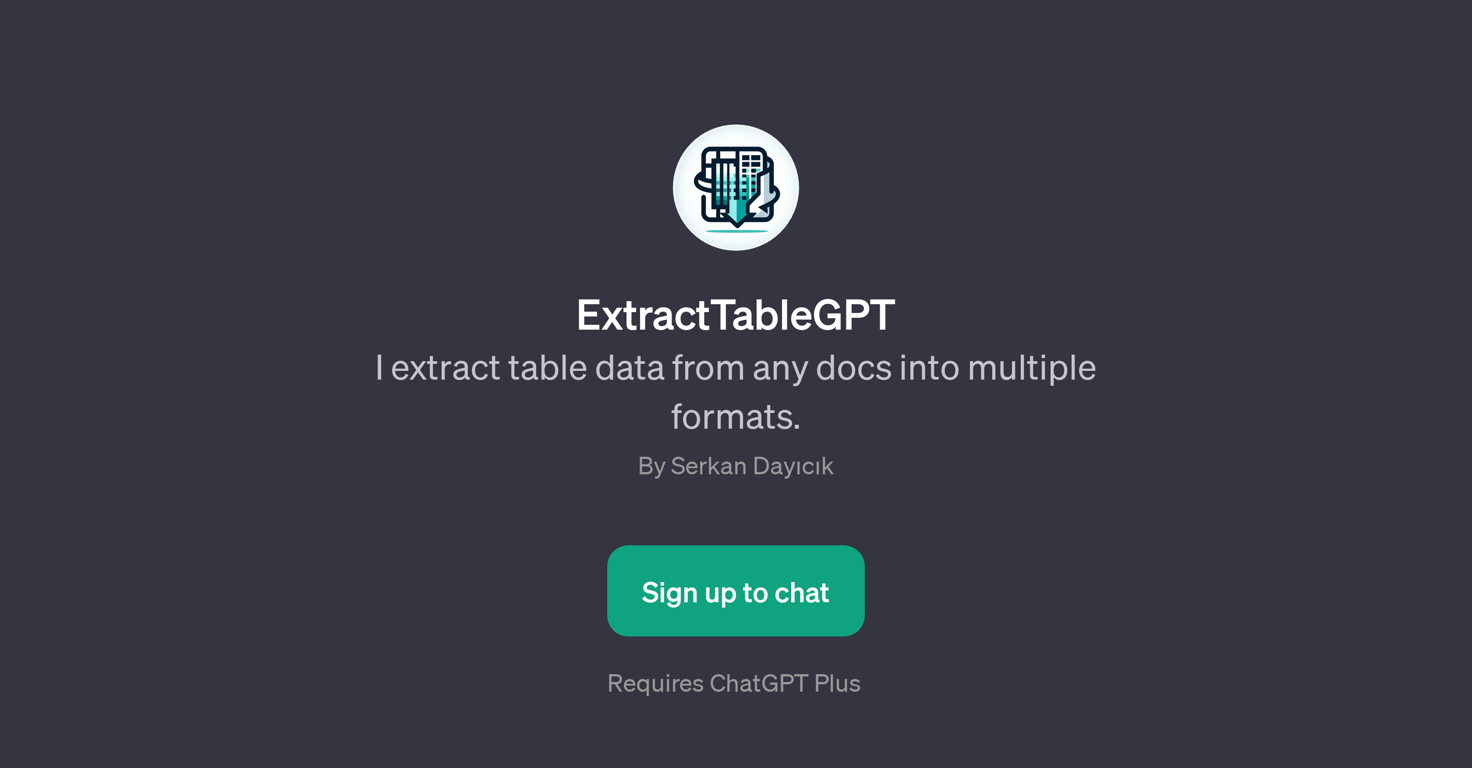 ExtractTableGPT website