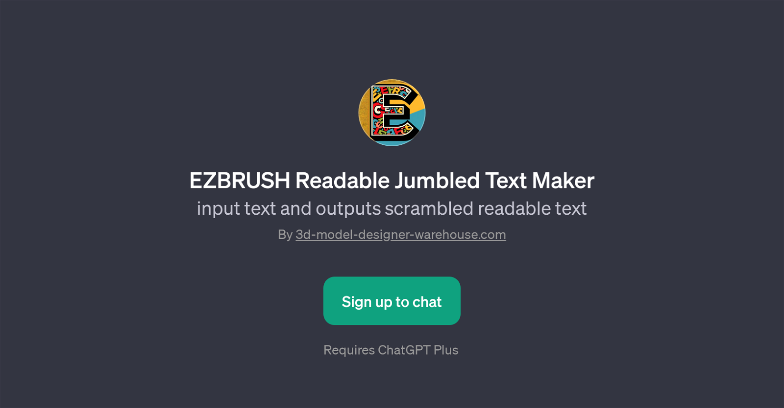 EZBRUSH Readable Jumbled Text Maker website