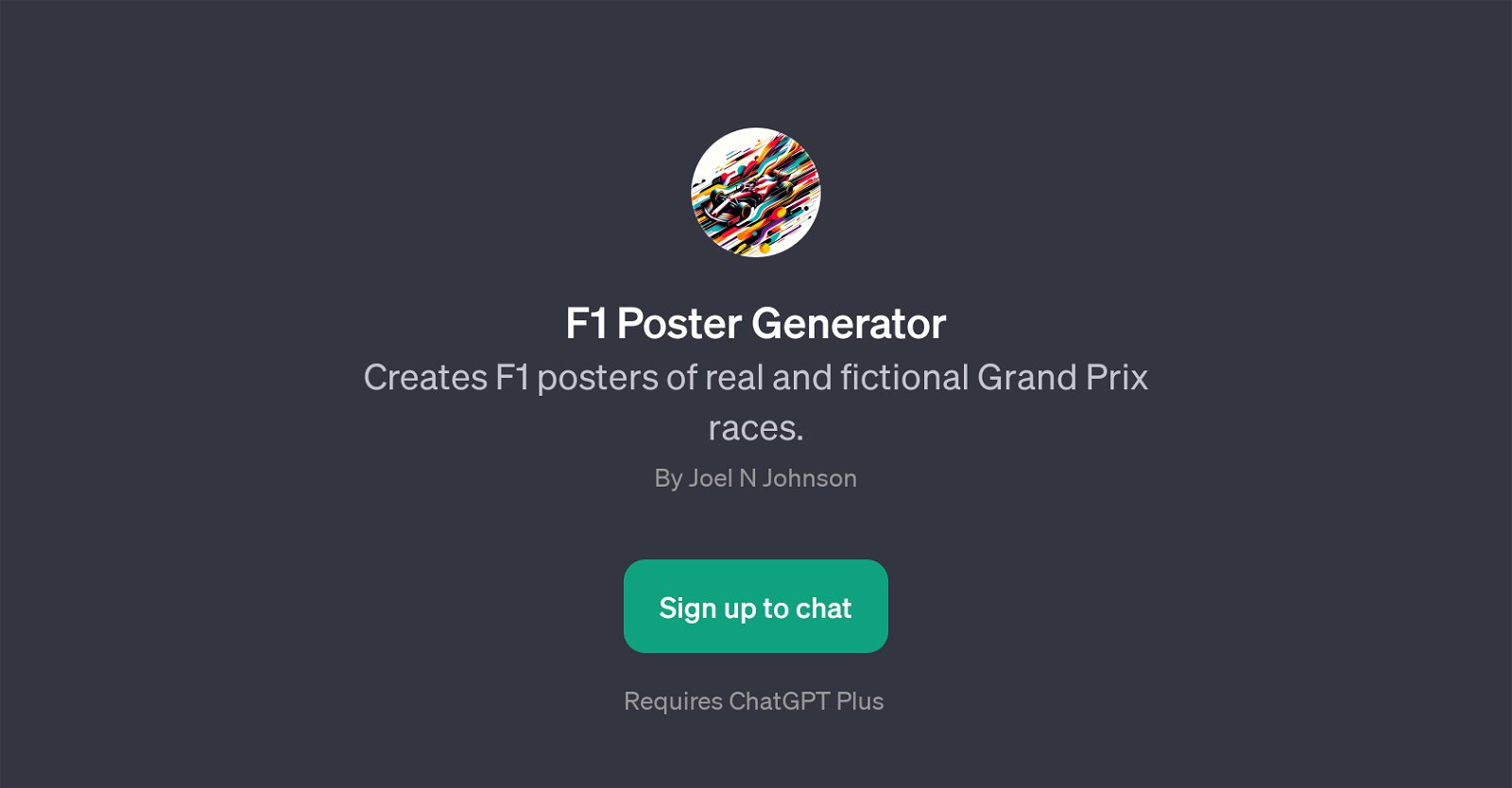 F1 Poster Generator website