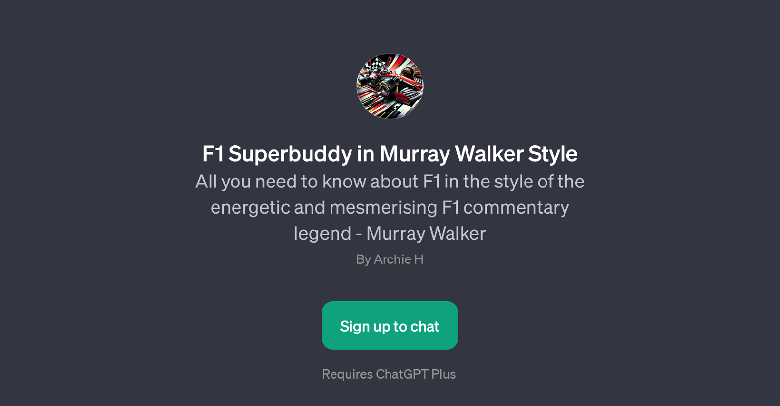 F1 Superbuddy in Murray Walker Style website