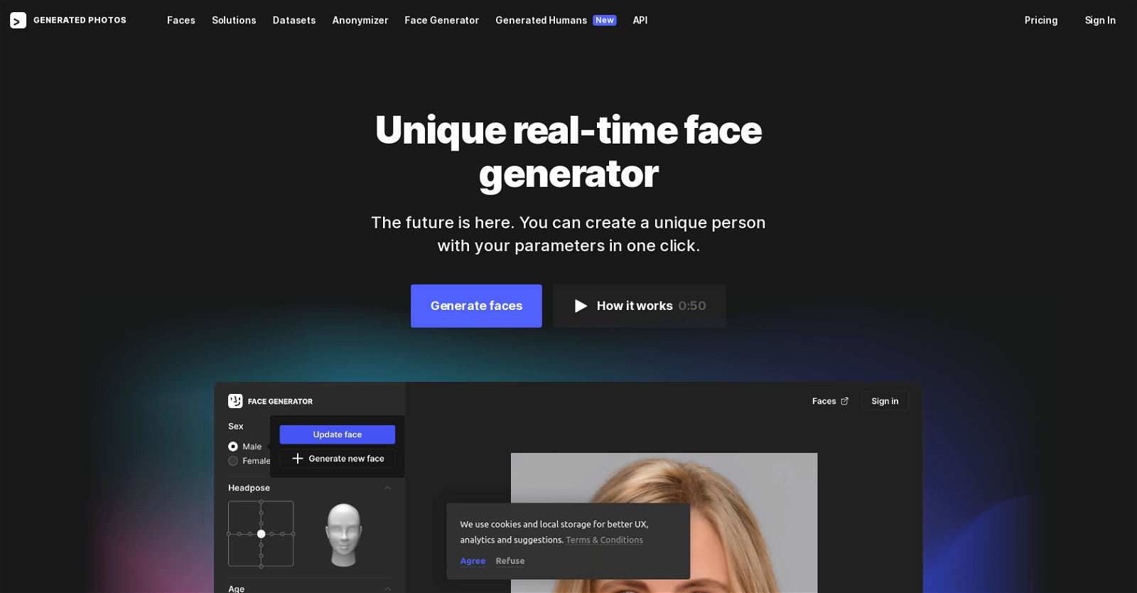 Face-generator website