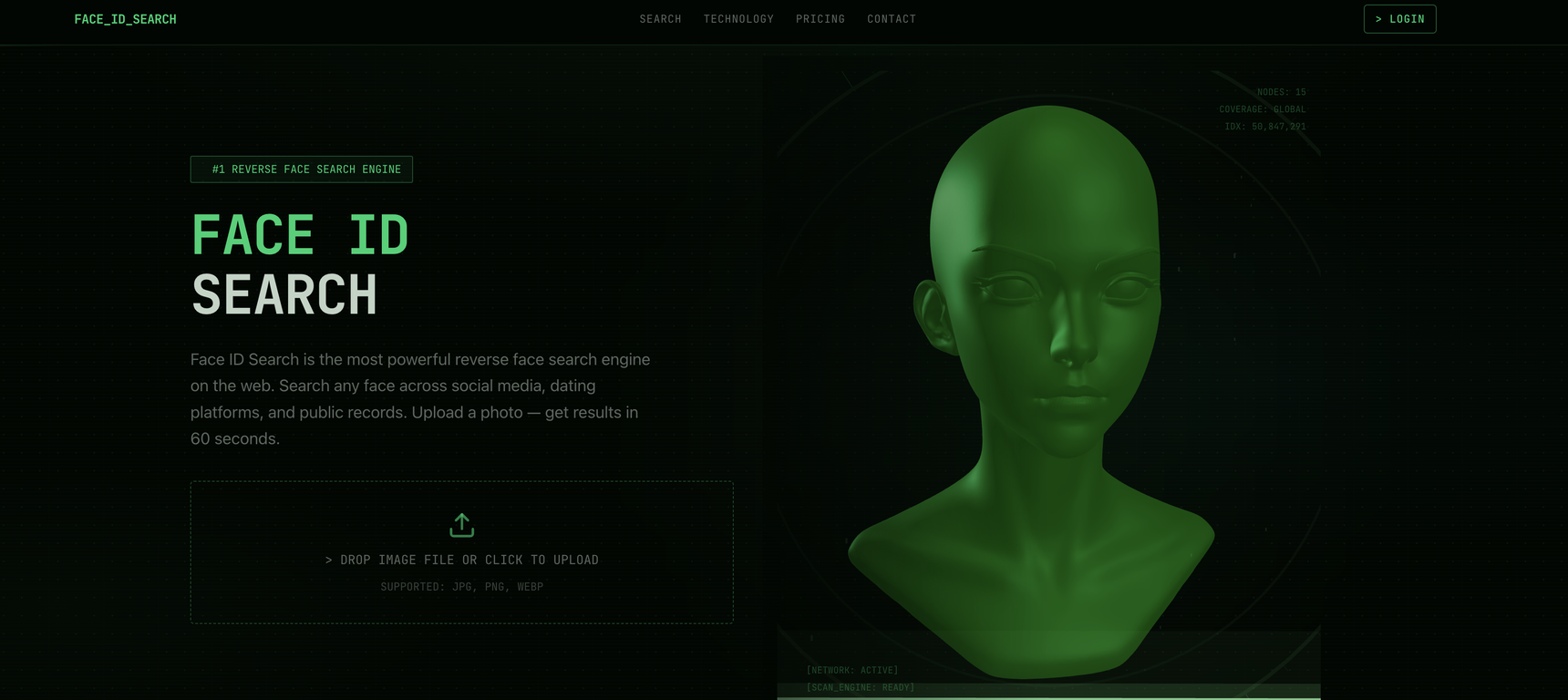 Face ID Search.com website