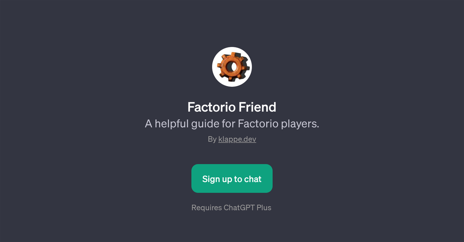 Factorio Friend website
