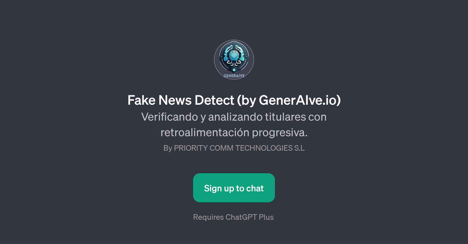 Fake News Detect (by GenerAIve.io) website