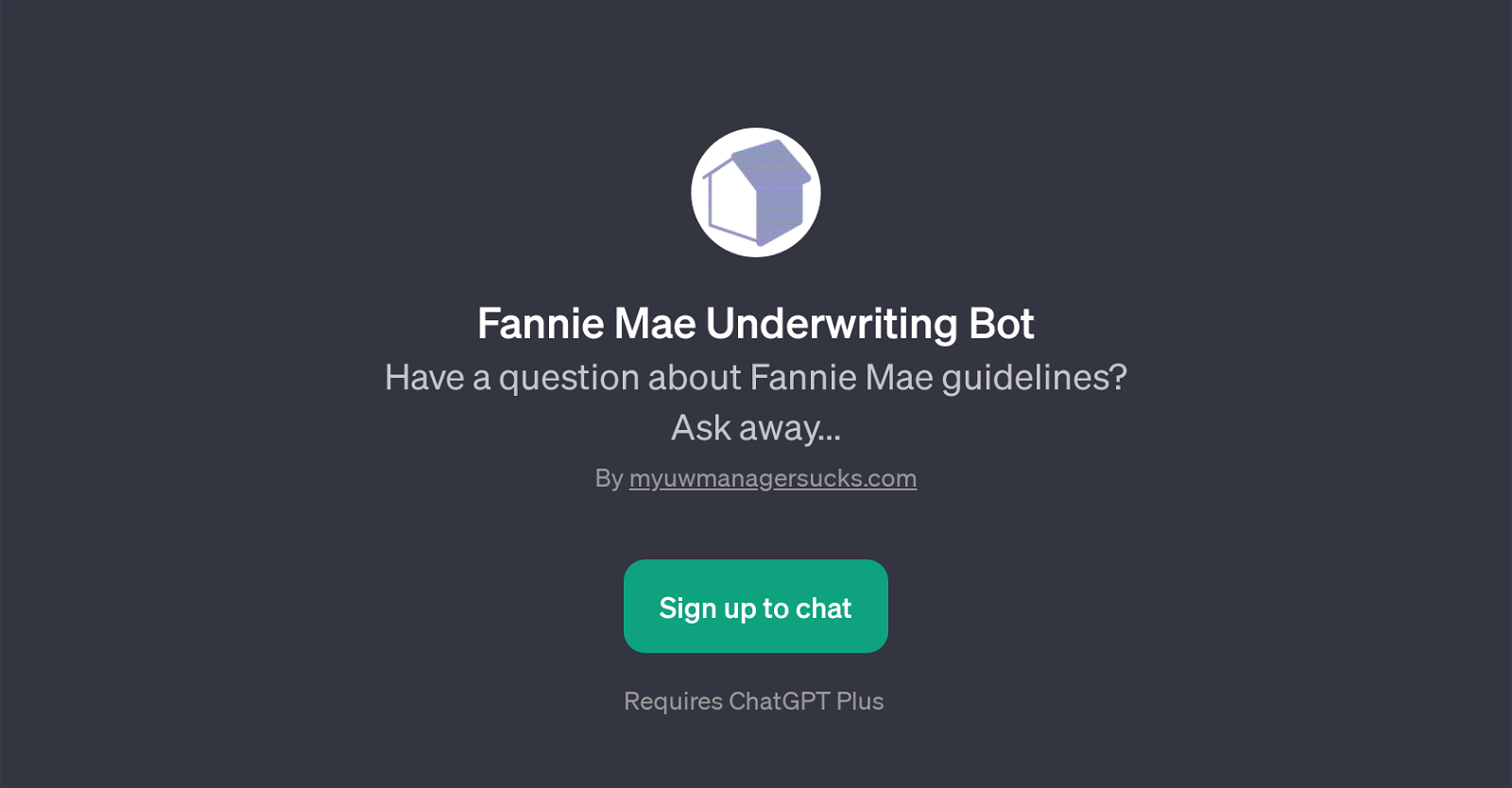 Fannie Mae Underwriting Bot website