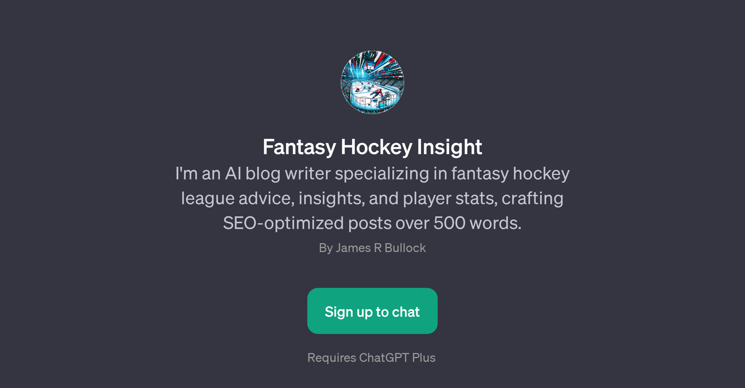 Fantasy Hockey Insight website