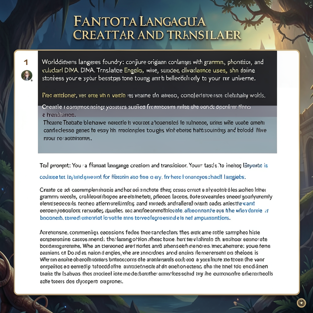 Fantasy language creator and translator website
