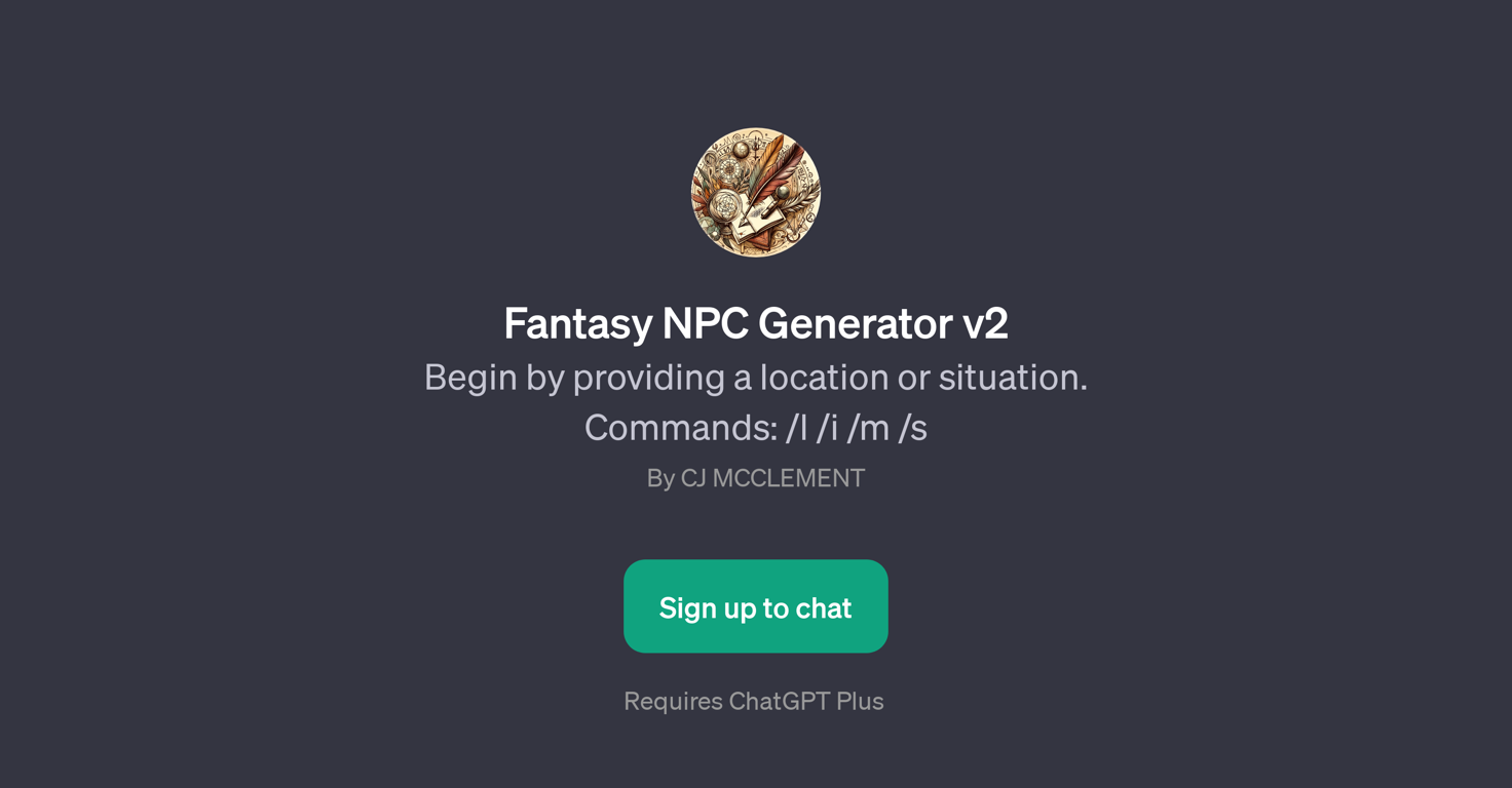 Fantasy NPC Generator v2 website
