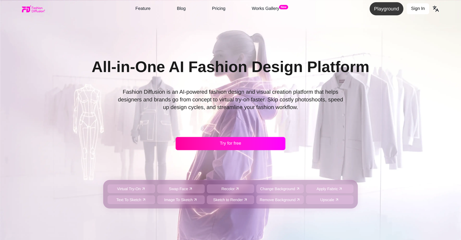 Fashion Diffusion website