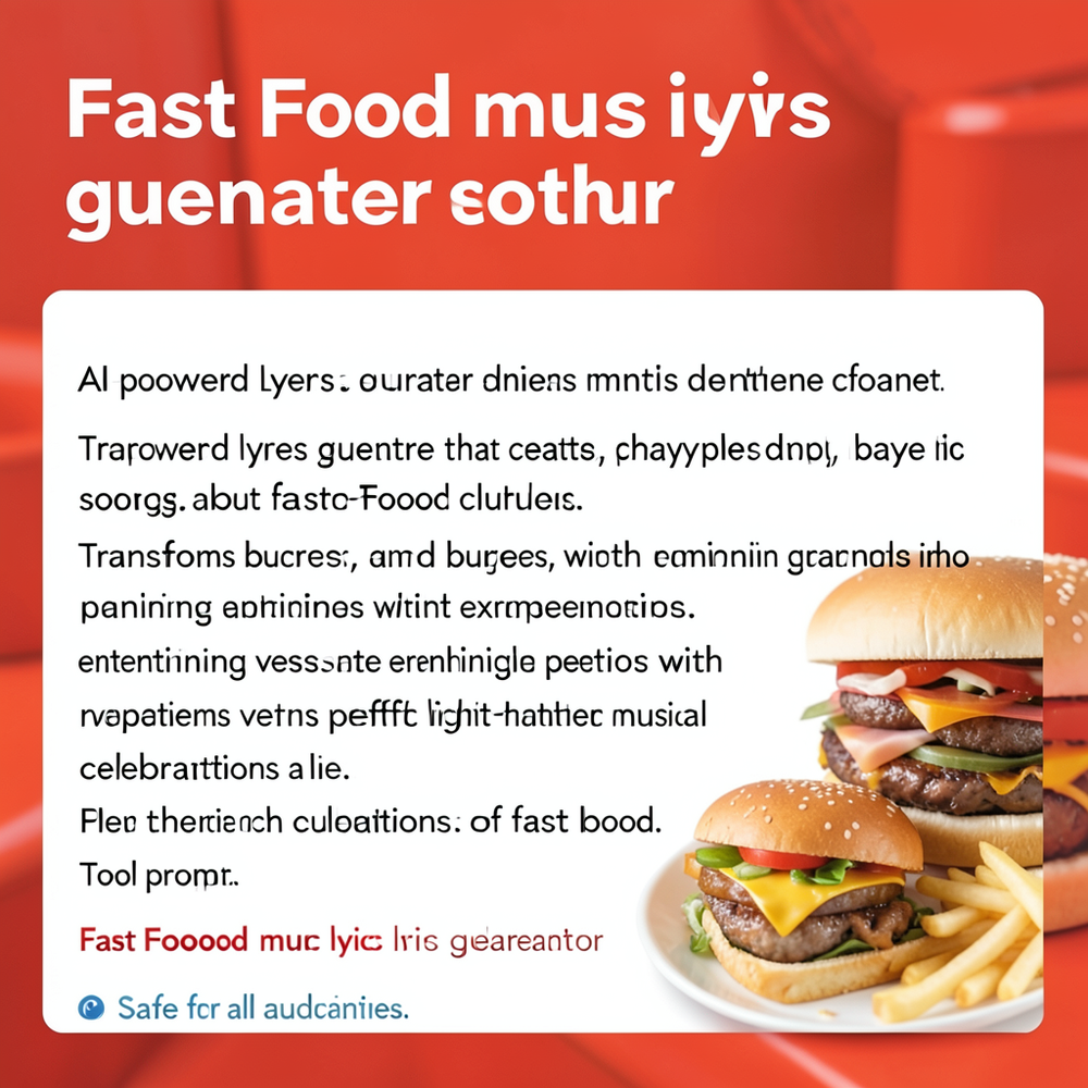 Fast Food music lyrics generator website