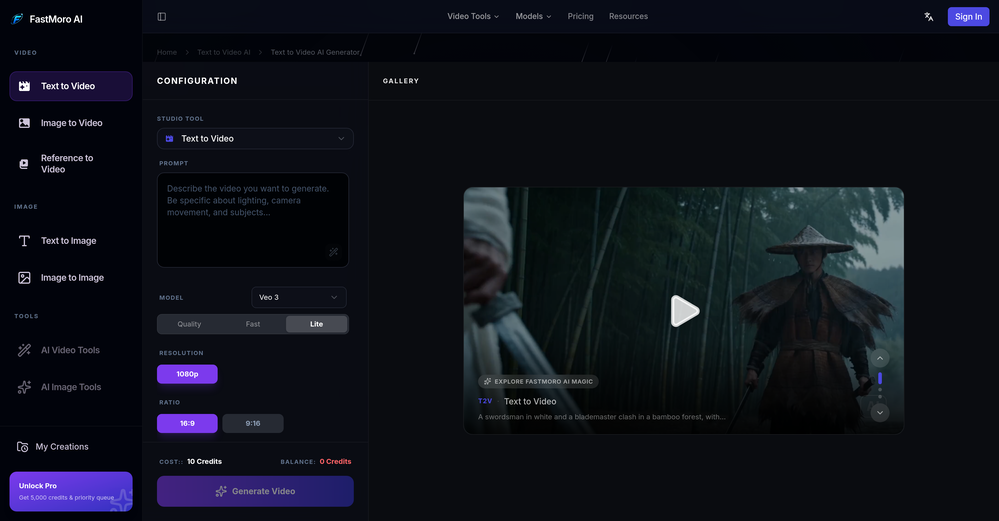 Fast Moro AI website