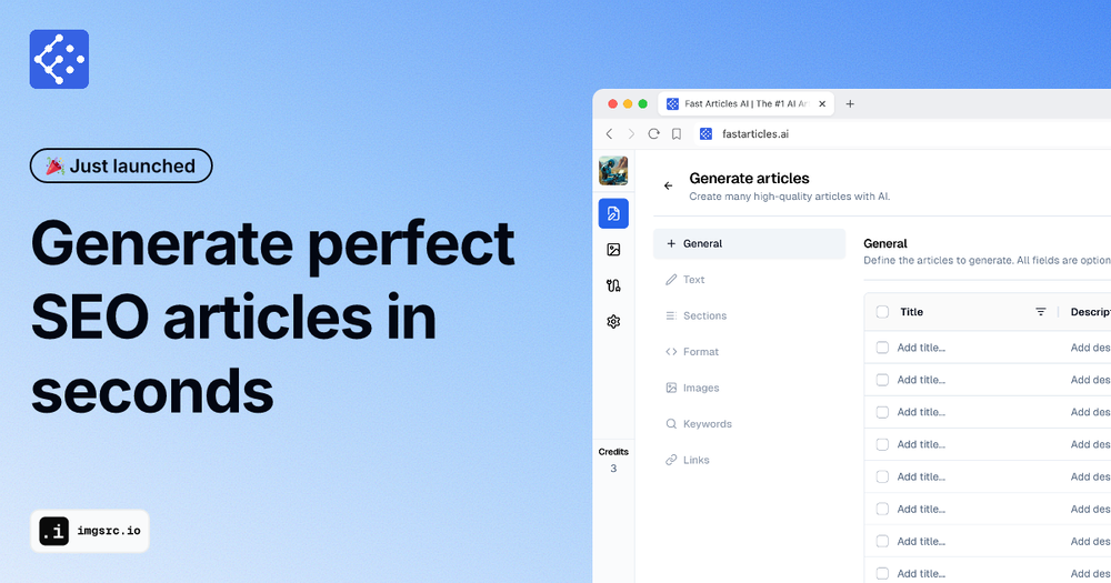 Fast Articles AI website
