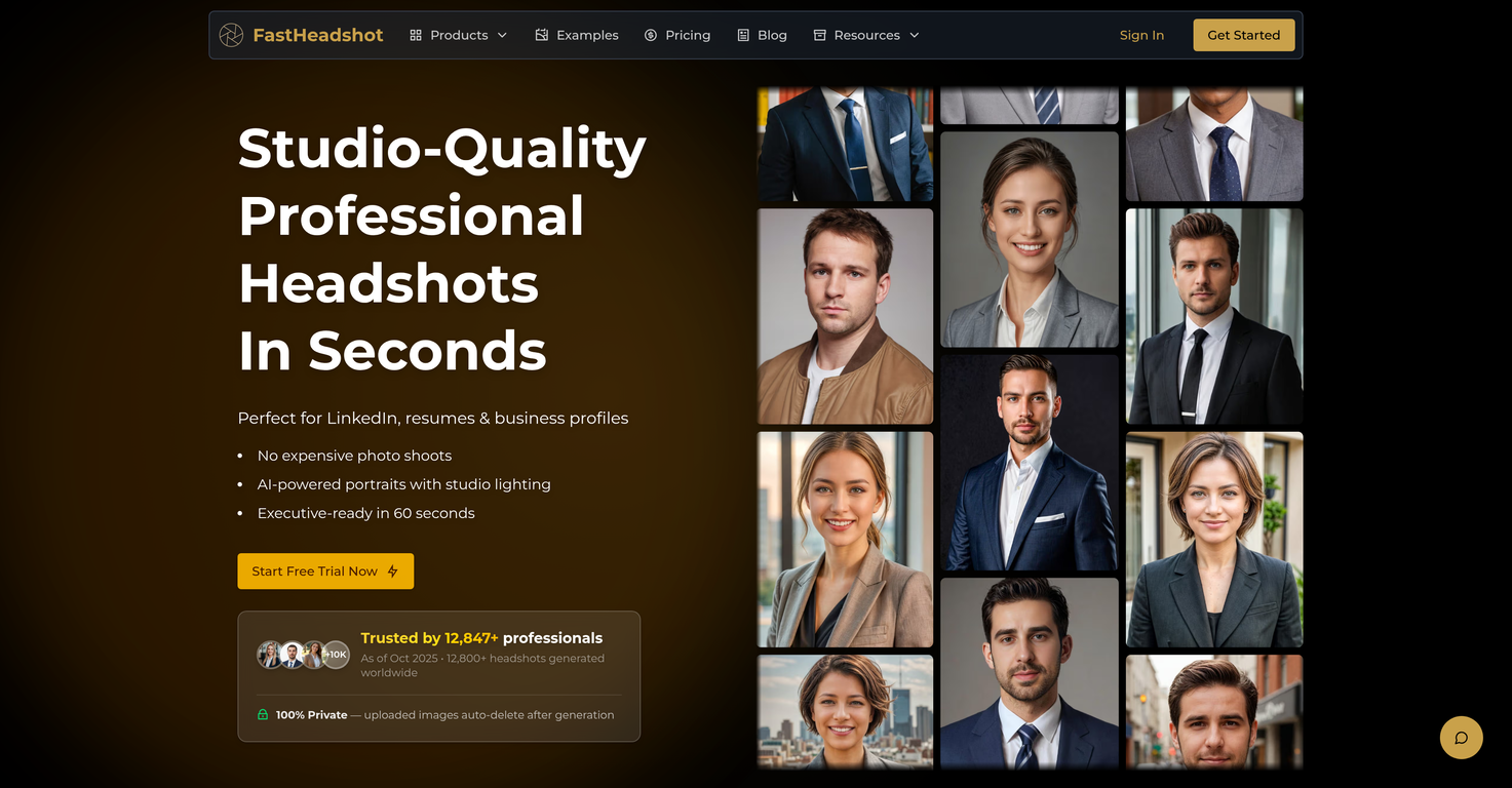 FastHeadshot website