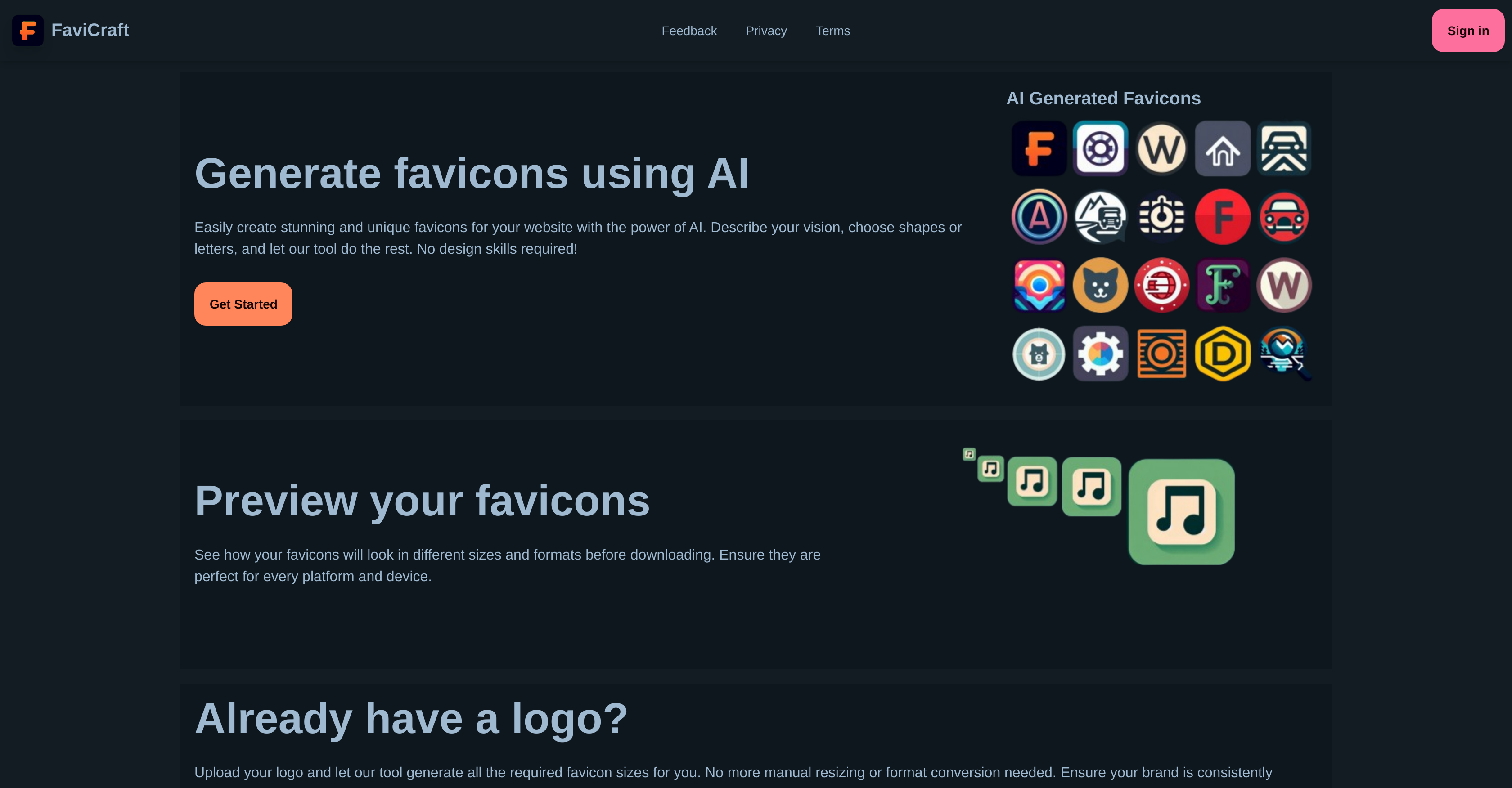 FaviCraft screenshot