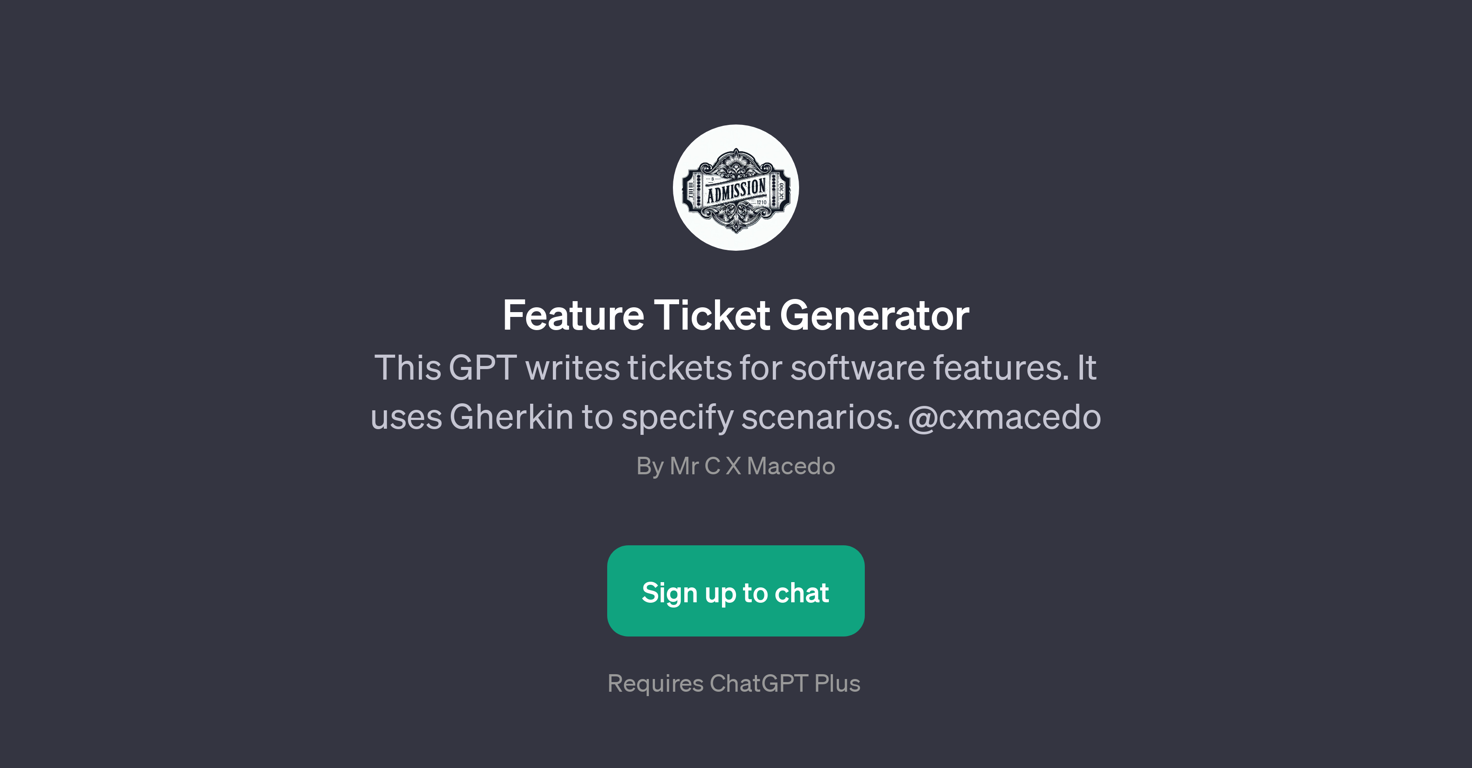 Feature Ticket Generator website