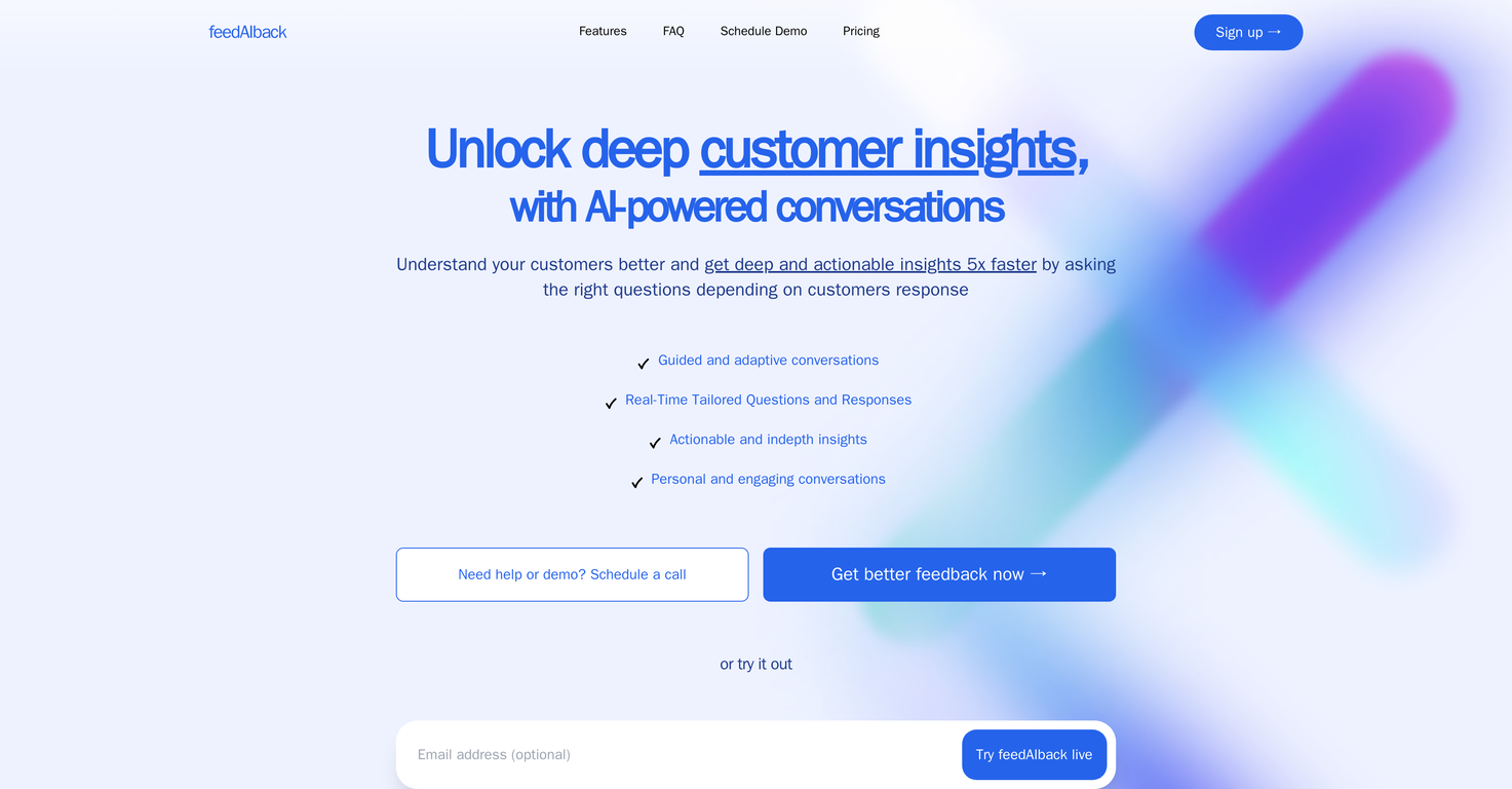 FeedAIback website