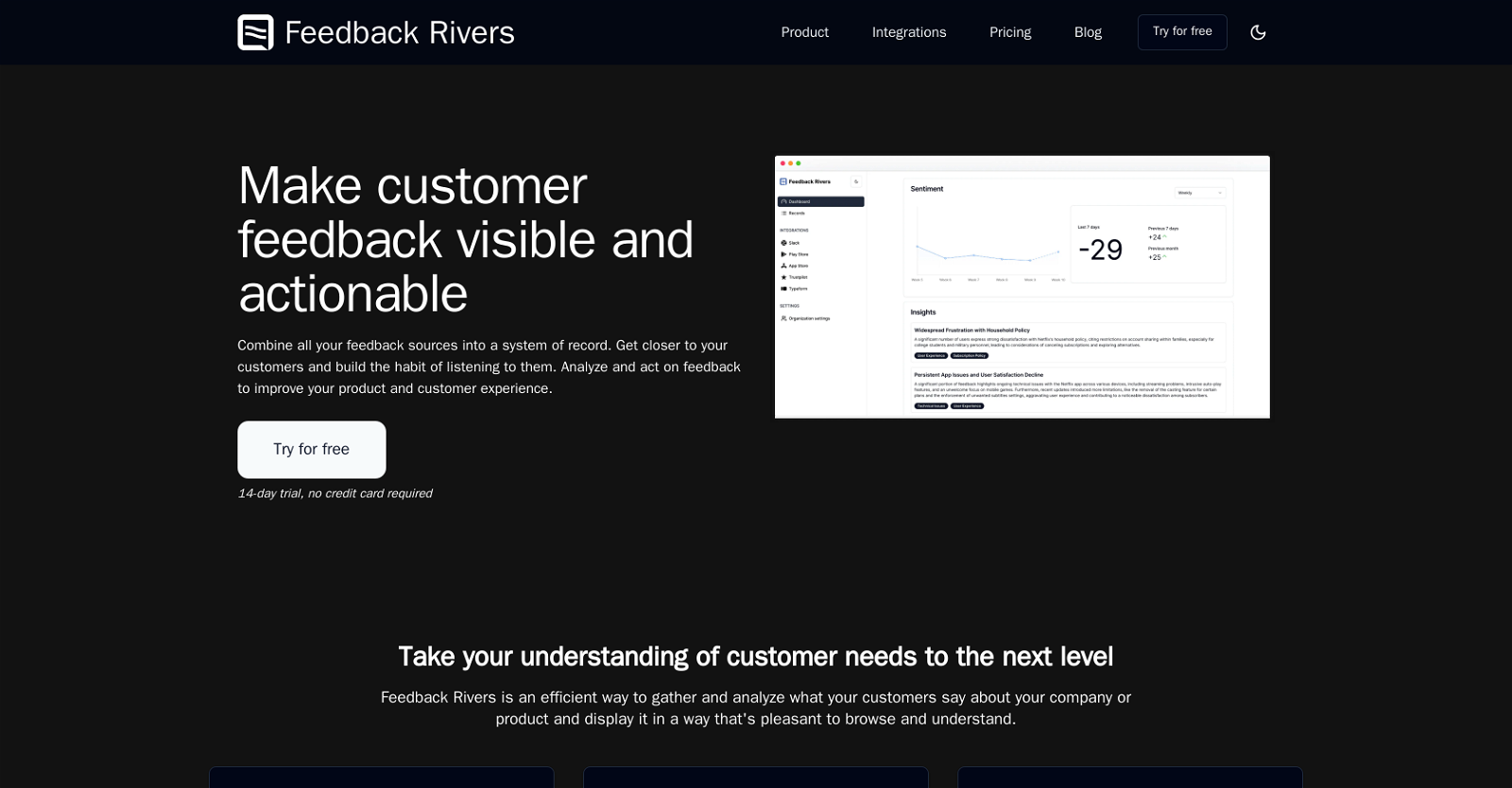 Feedback Rivers website