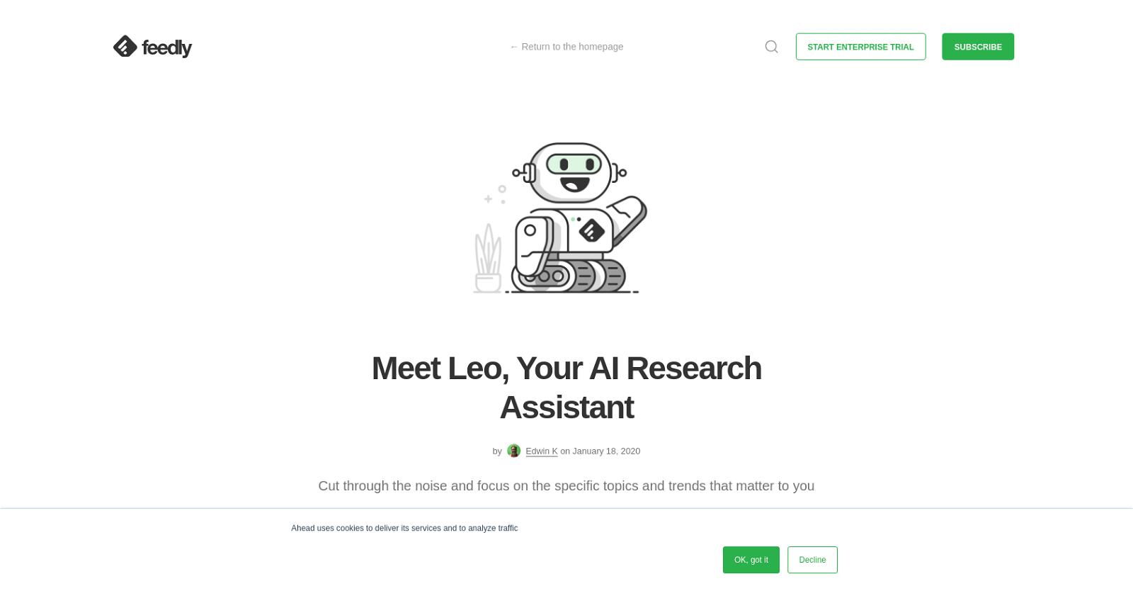 Feedly Leo website