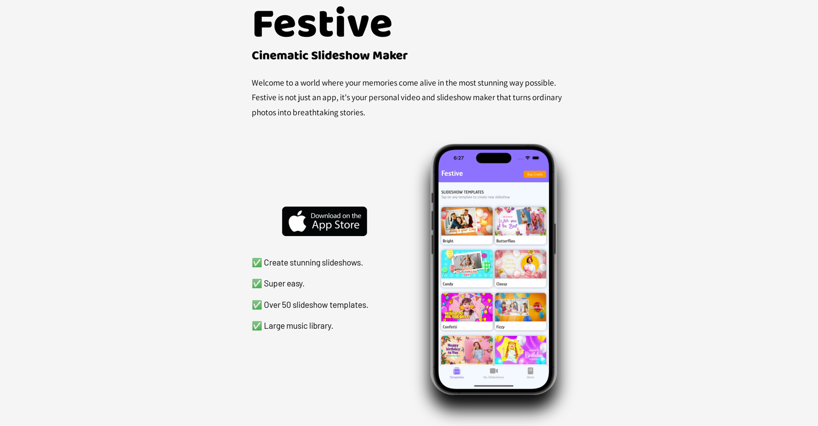 Festive Slideshow Maker website