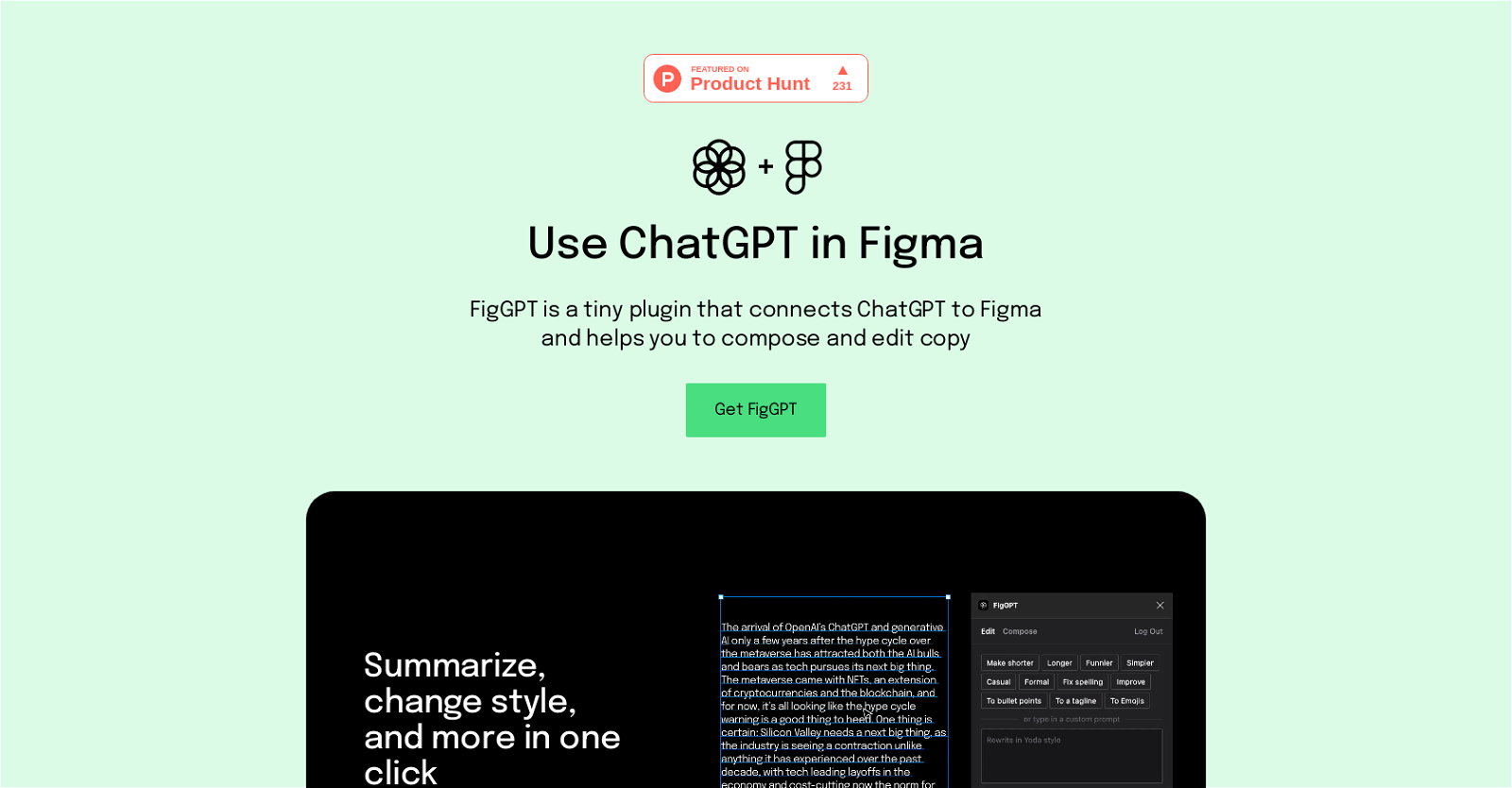 FigGPT - Writing plugin for Figma - TAAFT