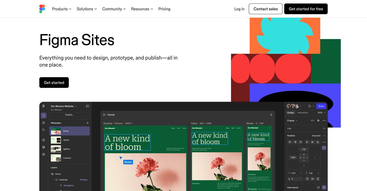 Figma Sites website