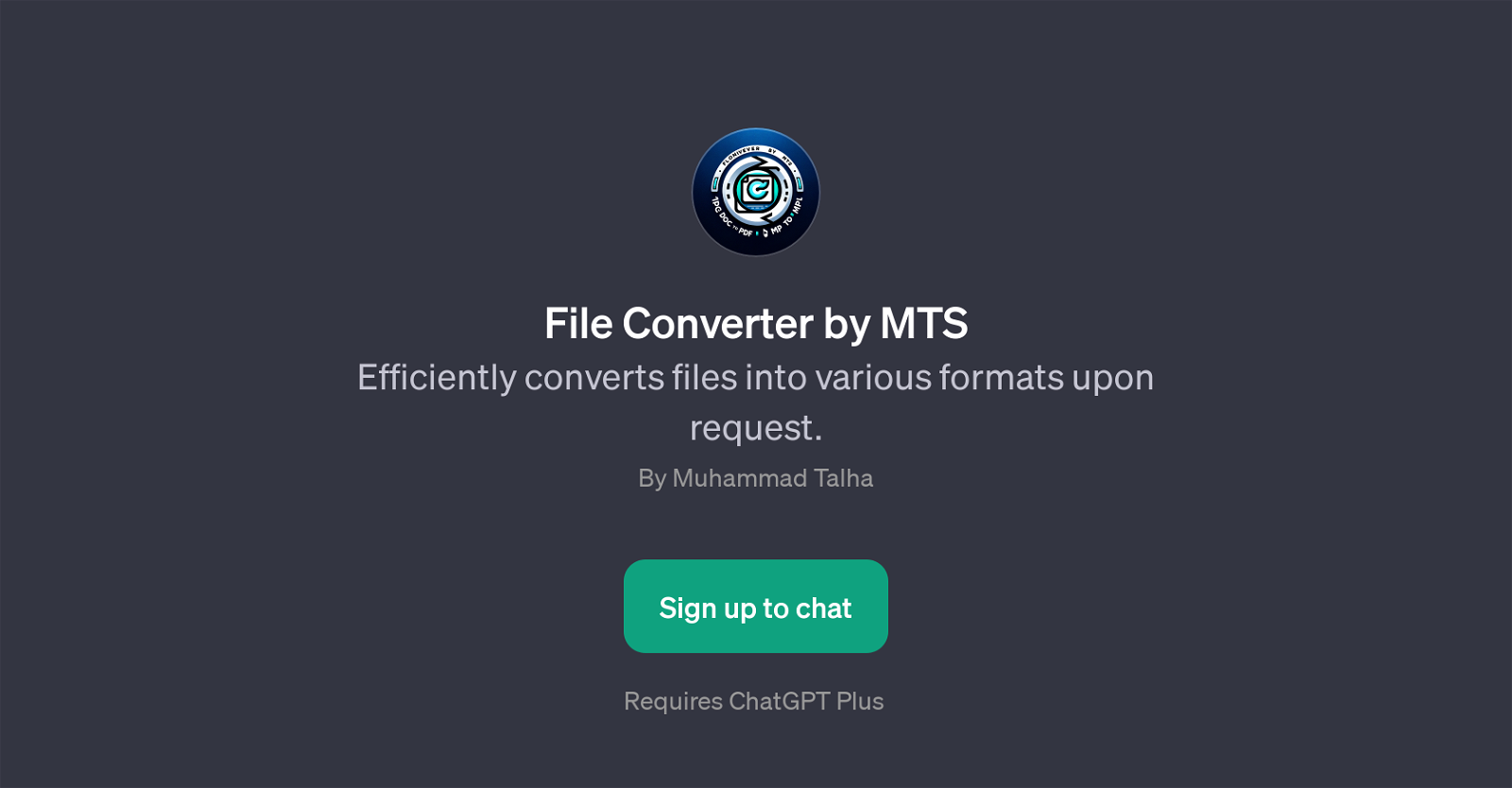 File Converter by MTS website