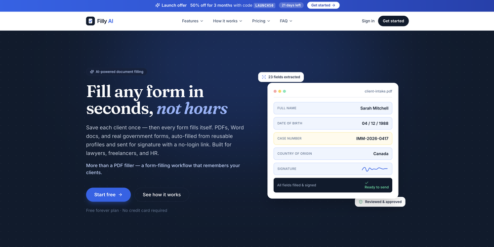 Filly AI website