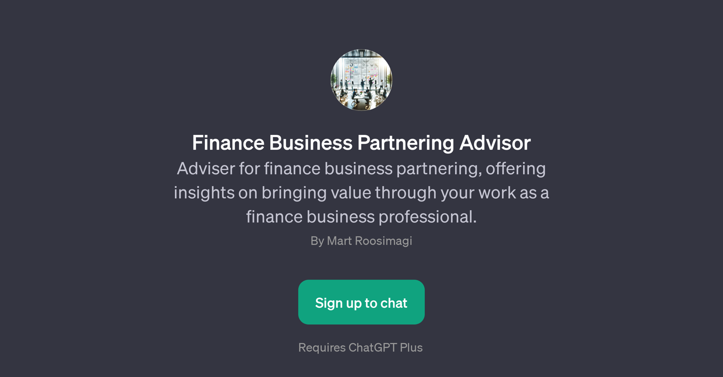Finance Business Partnering Advisor website