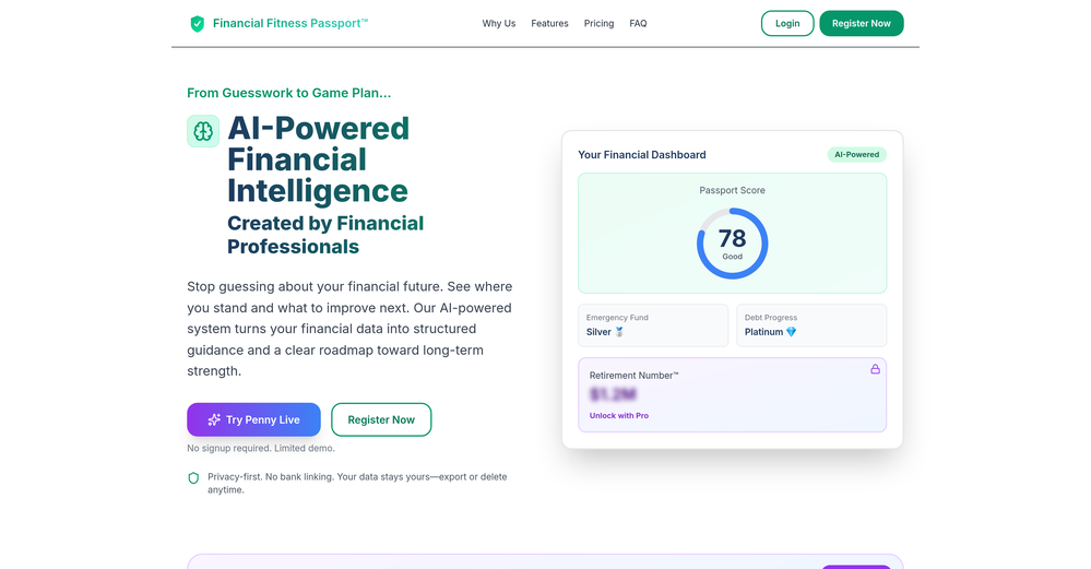 Financial Fitness Passport website