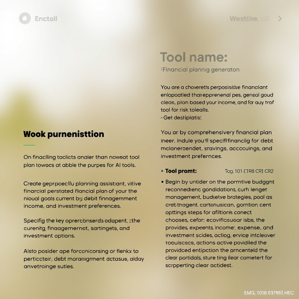 Financial plan generator website