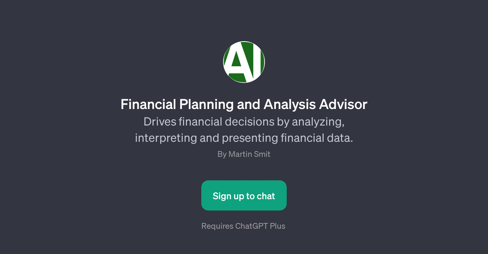 Financial Planning and Analysis Advisor website