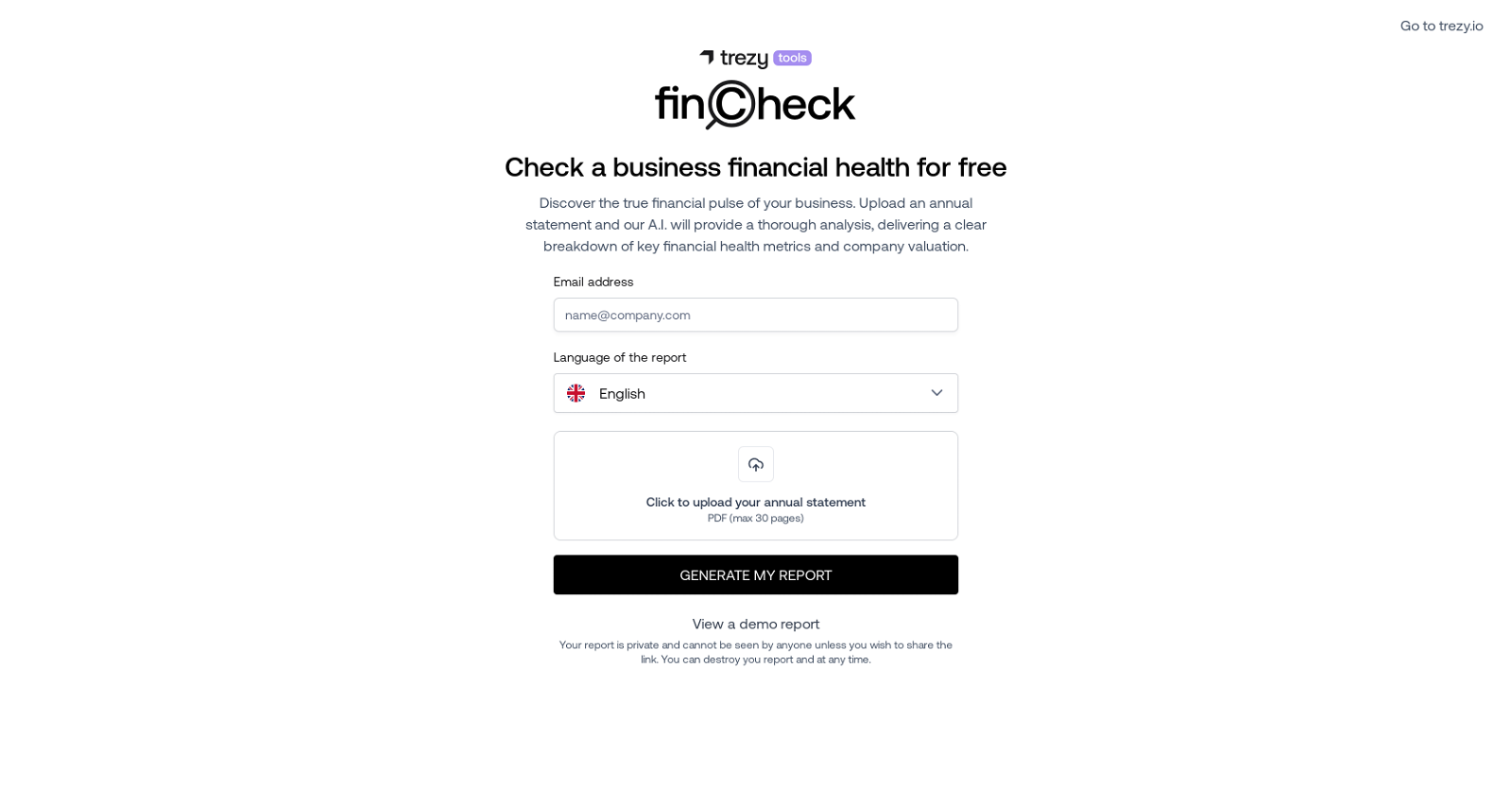 FinCheck by Trezy website