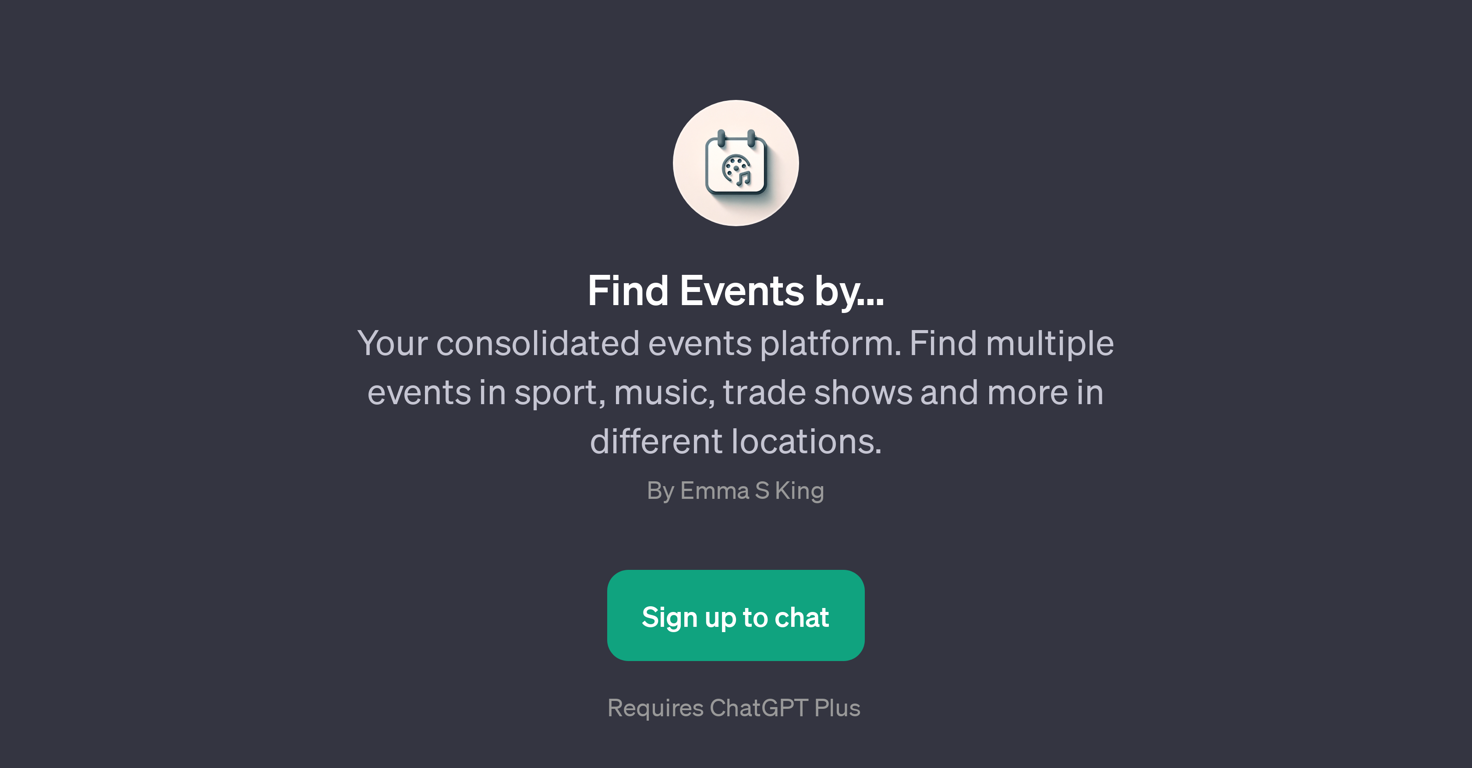 Find Events by... website