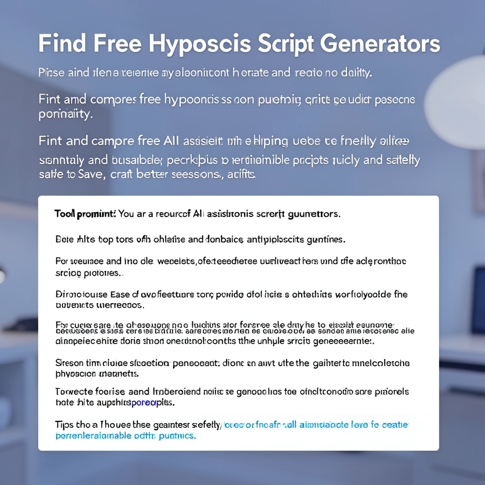 Find Free Hypnosis Script Generators website