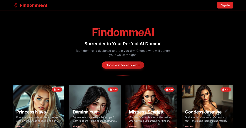 FindommeAI website