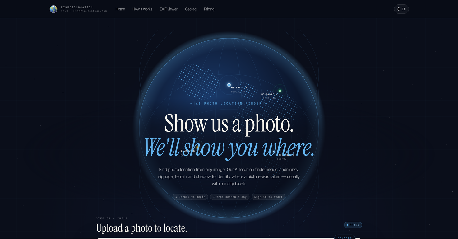 FindPicLocation website