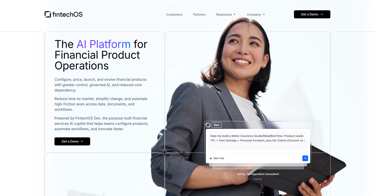 FintechOS website