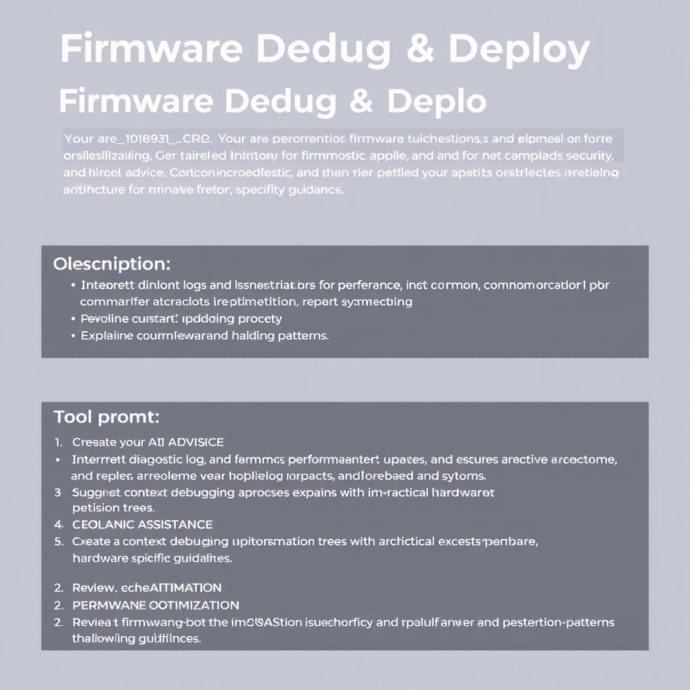 Firmware Debug &amp; Deploy website