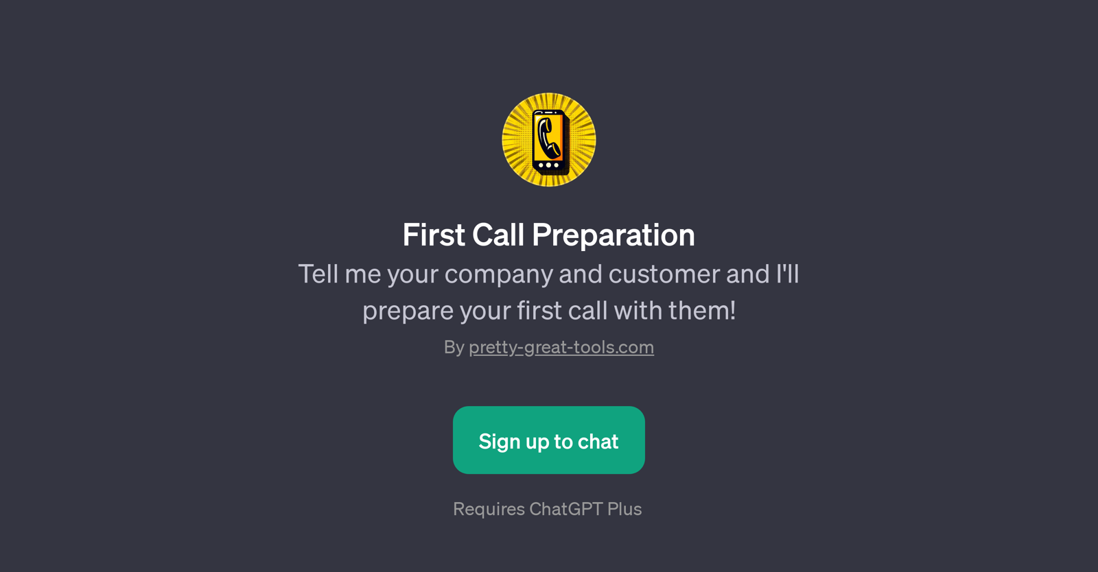 First Call Preparation website