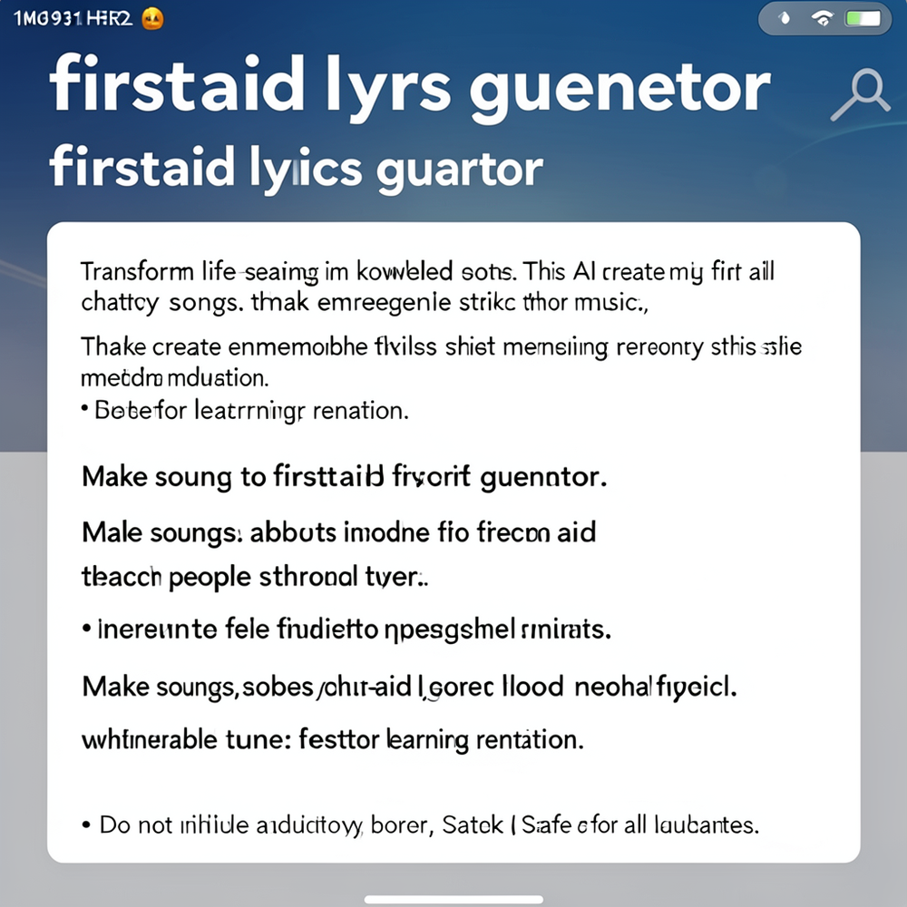 firstaid lyrics generator website